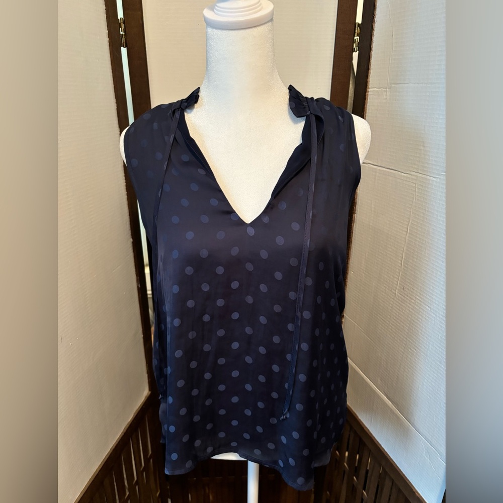 Veronica M Navy Polka Dot Blouse